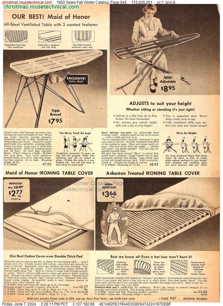 1952 Sears Fall Winter Catalog, Page 945