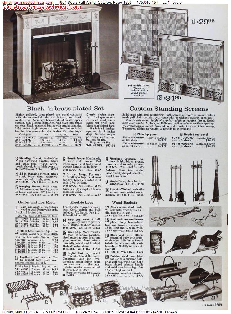1964 Sears Fall Winter Catalog, Page 1505