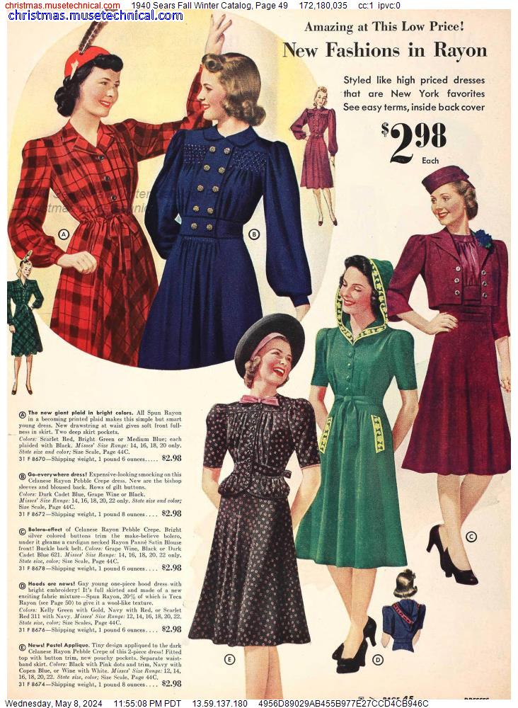1940 Sears Fall Winter Catalog, Page 49