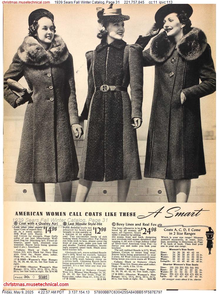 1939 Sears Fall Winter Catalog, Page 31