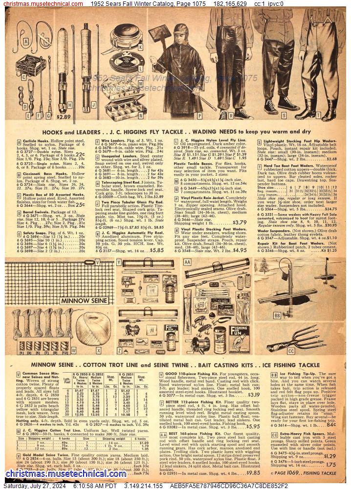 1952 Sears Fall Winter Catalog, Page 1075