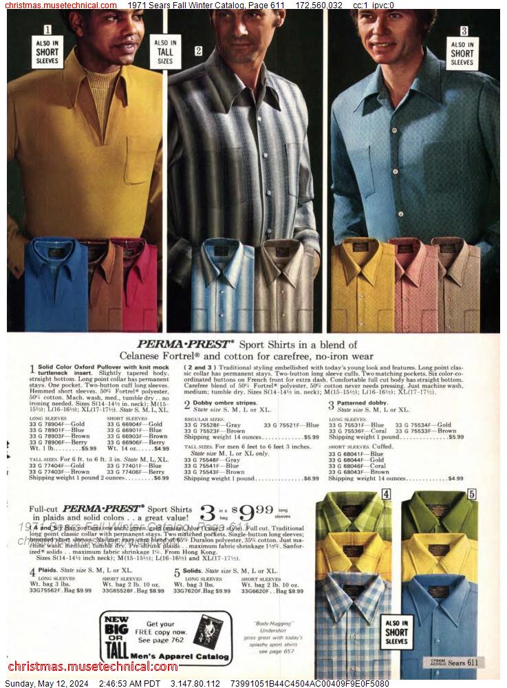 1971 Sears Fall Winter Catalog, Page 611