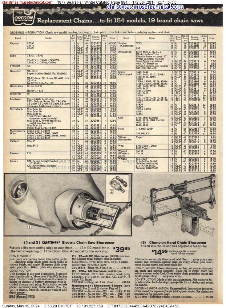 1977 Sears Fall Winter Catalog, Page 894