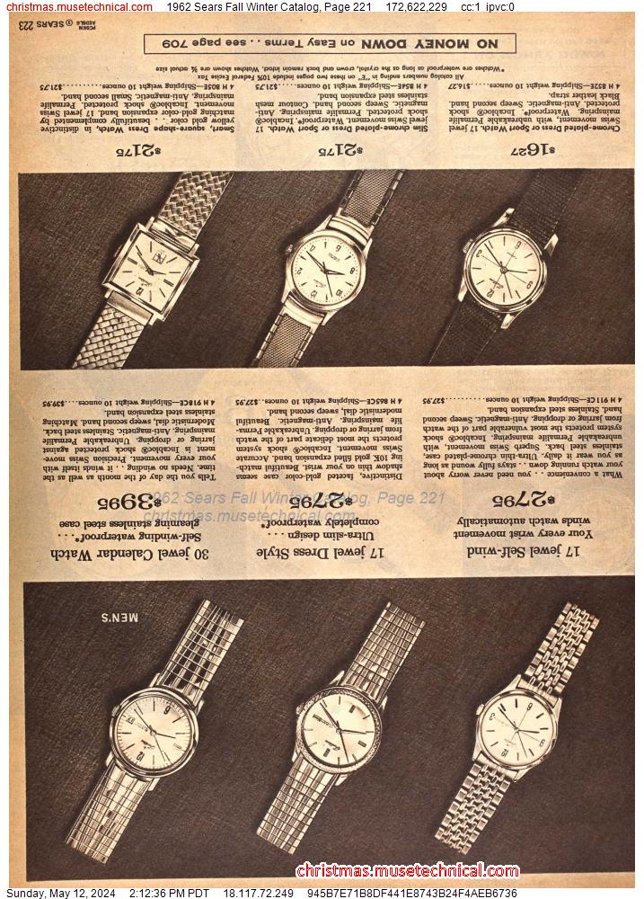 1962 Sears Fall Winter Catalog, Page 221