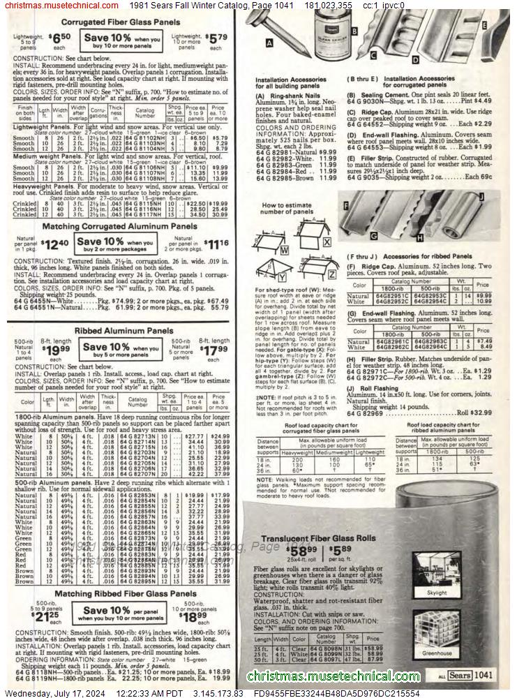 1981 Sears Fall Winter Catalog, Page 1041