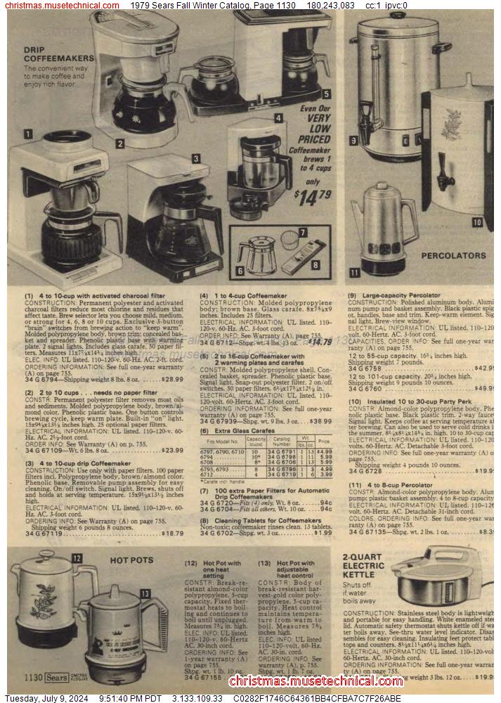 1979 Sears Fall Winter Catalog, Page 1130