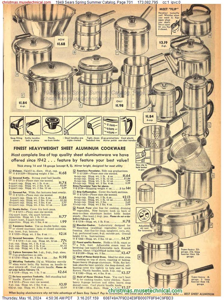 1949 Sears Spring Summer Catalog, Page 701