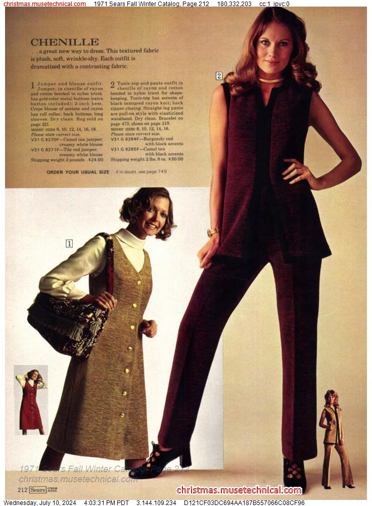 1971 Sears Fall Winter Catalog, Page 212