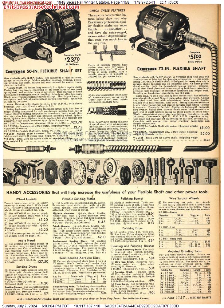 1948 Sears Fall Winter Catalog, Page 1158
