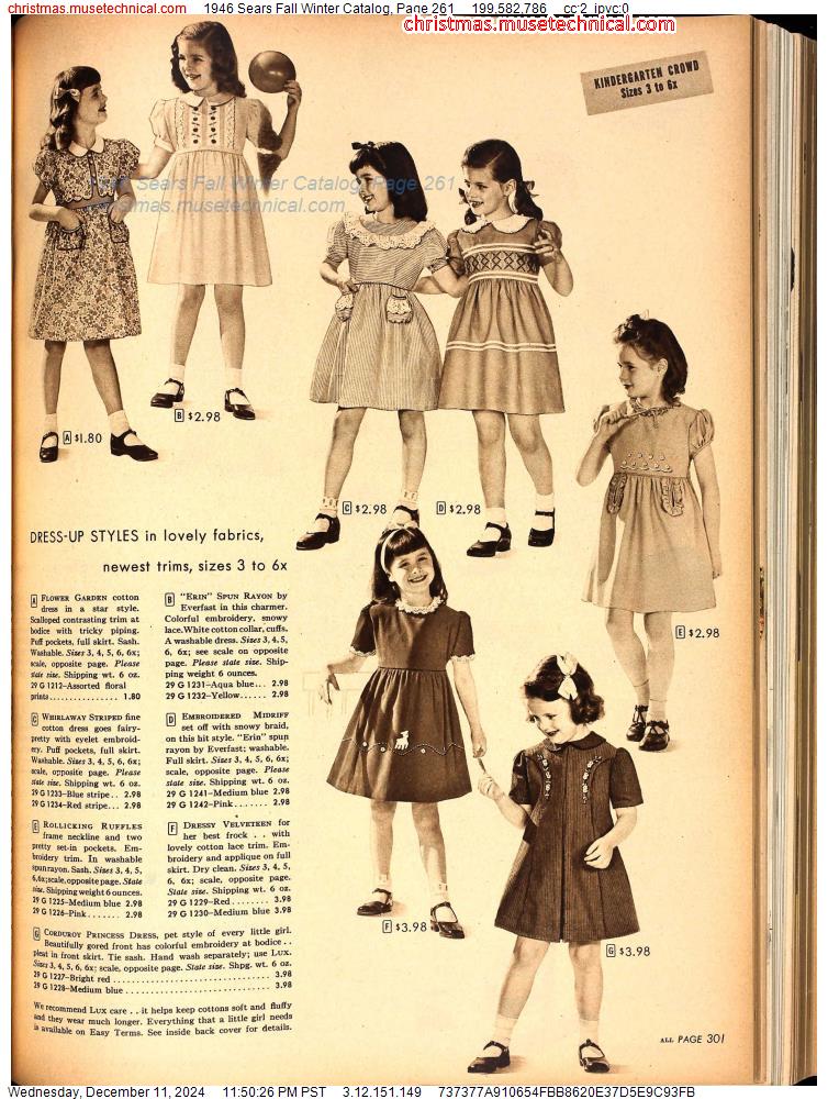 1946 Sears Fall Winter Catalog, Page 261