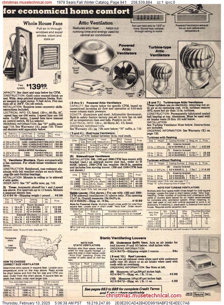 1978 Sears Fall Winter Catalog, Page 941