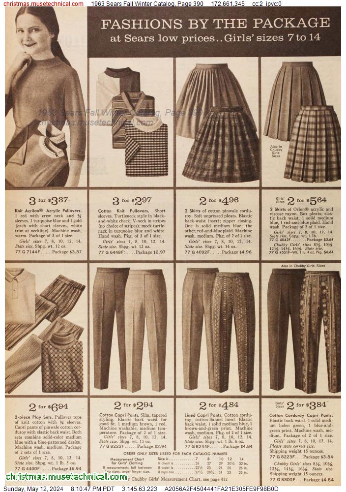 1963 Sears Fall Winter Catalog, Page 390