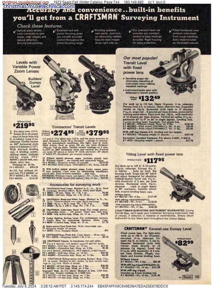 1973 Sears Fall Winter Catalog, Page 744