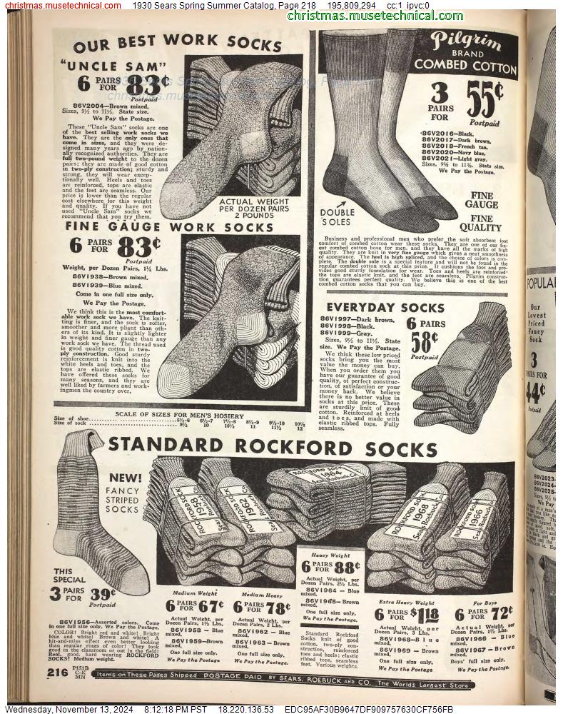 1930 Sears Spring Summer Catalog, Page 218