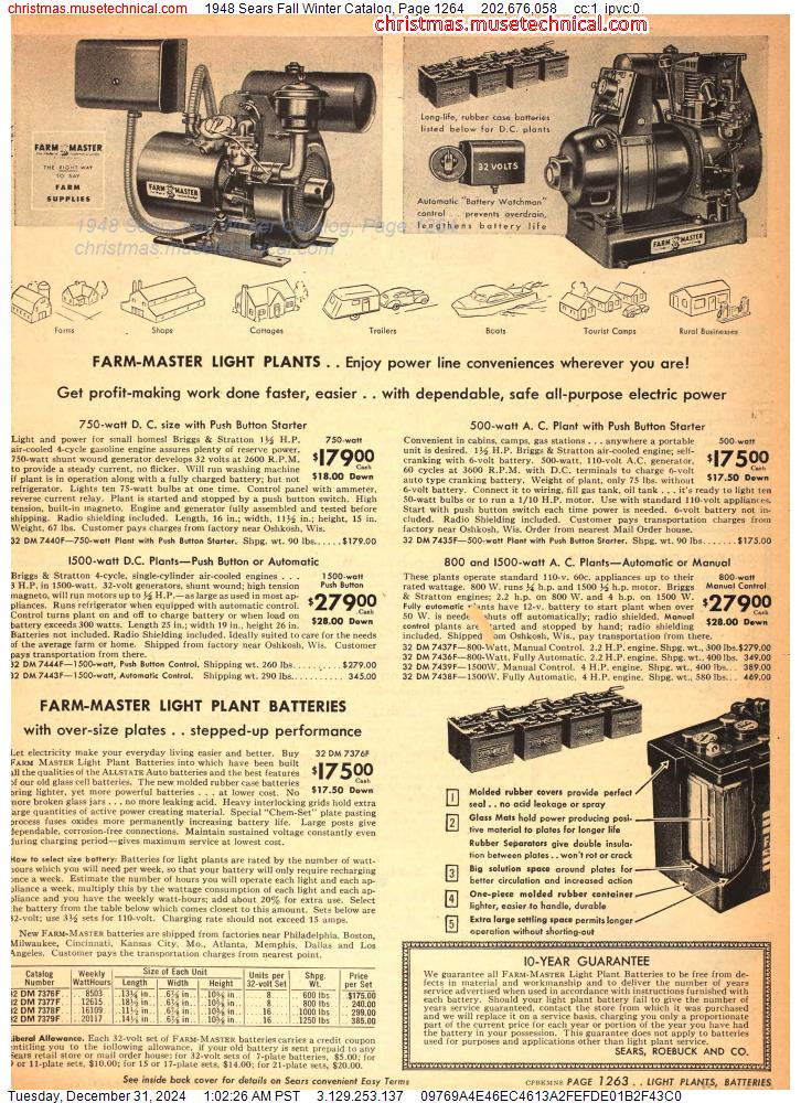 1948 Sears Fall Winter Catalog, Page 1264