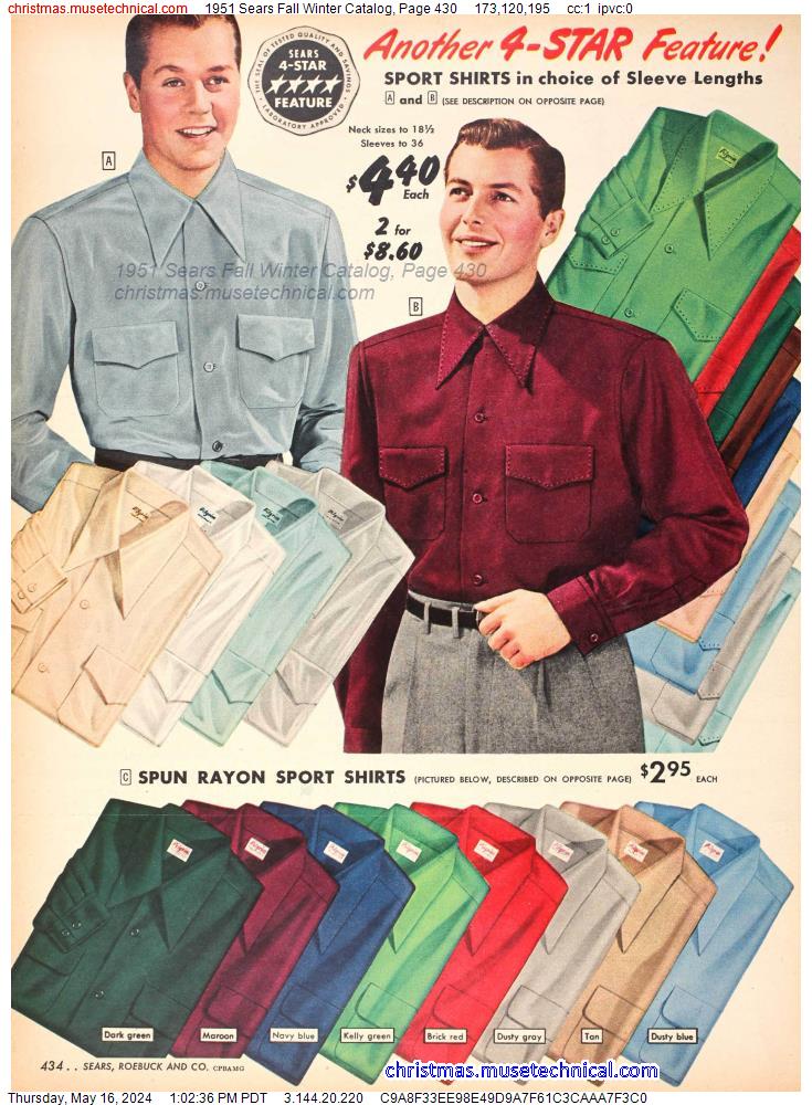 1951 Sears Fall Winter Catalog, Page 430
