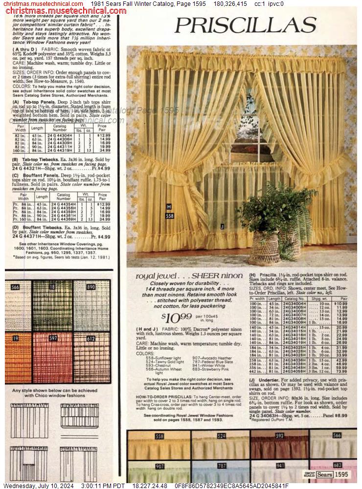 1981 Sears Fall Winter Catalog, Page 1595