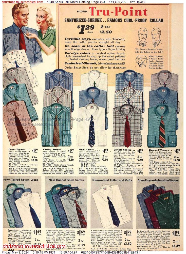 1940 Sears Fall Winter Catalog, Page 493