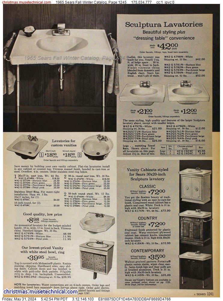 1965 Sears Fall Winter Catalog, Page 1245
