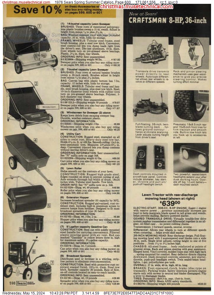 1976 Sears Spring Summer Catalog, Page 600