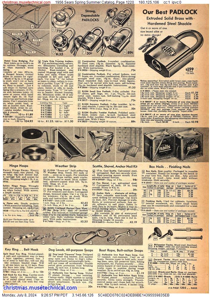 1956 Sears Spring Summer Catalog, Page 1220