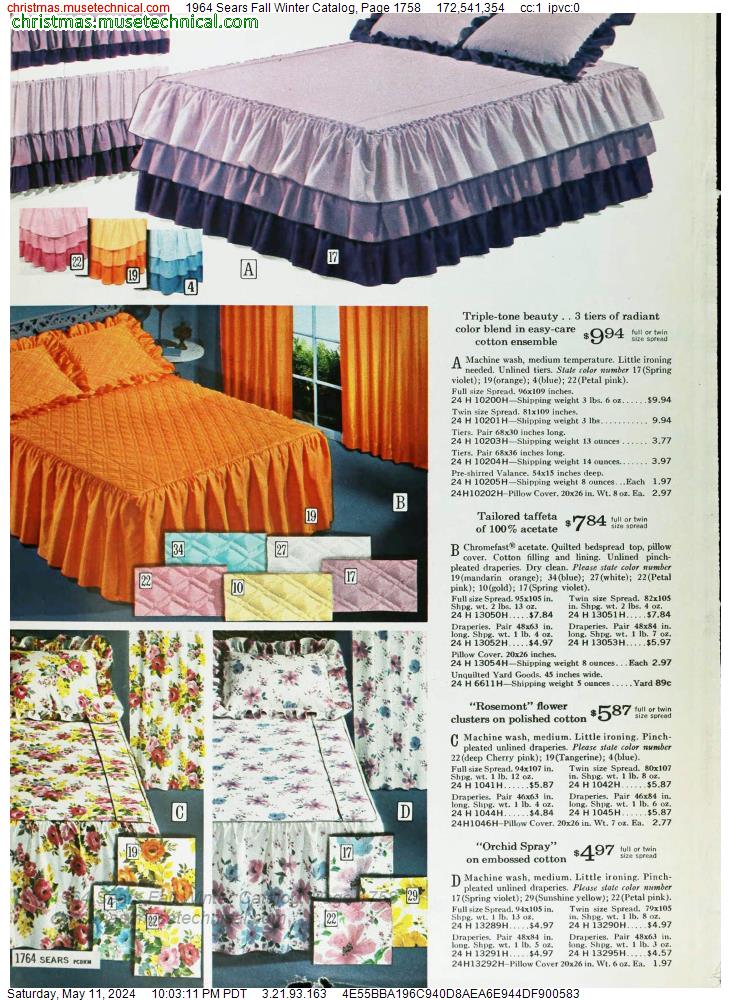 1964 Sears Fall Winter Catalog, Page 1758