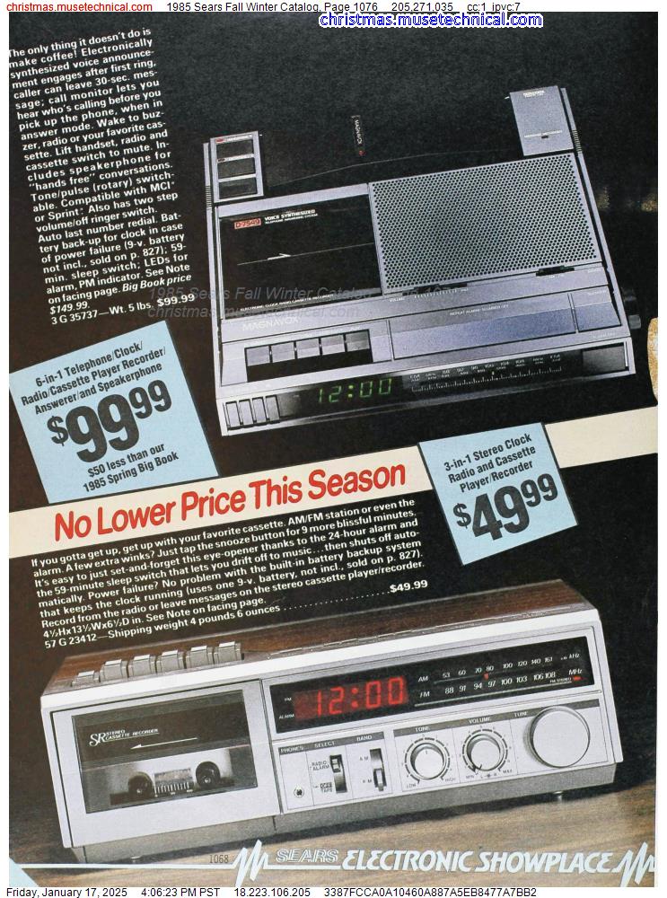 1985 Sears Fall Winter Catalog, Page 1076