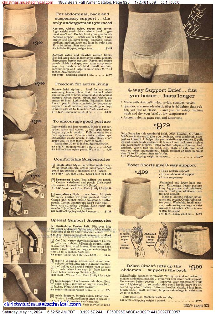 1962 Sears Fall Winter Catalog, Page 830