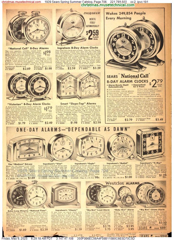 1939 Sears Spring Summer Catalog, Page 706