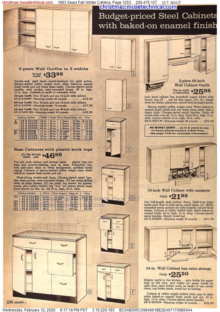 1963 Sears Fall Winter Catalog, Page 1253