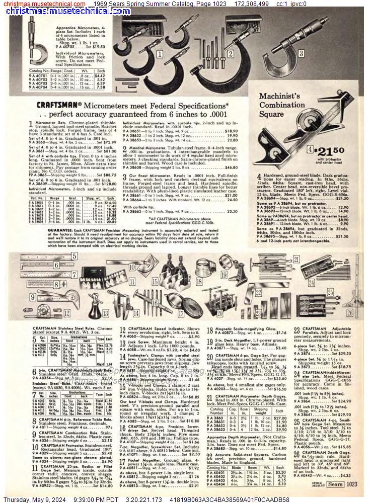 1969 Sears Spring Summer Catalog, Page 1023