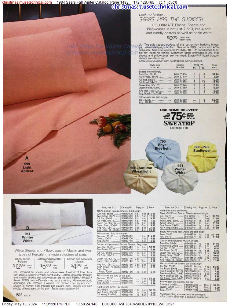 1984 Sears Fall Winter Catalog, Page 1493