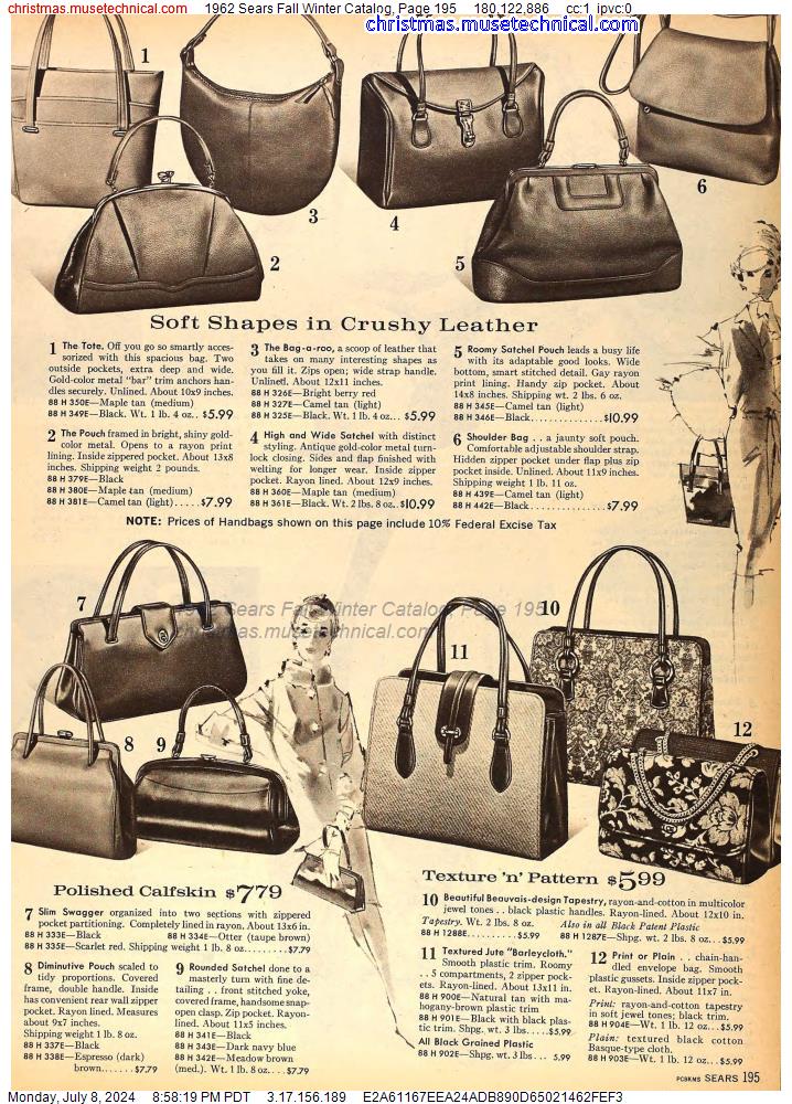 1962 Sears Fall Winter Catalog, Page 195