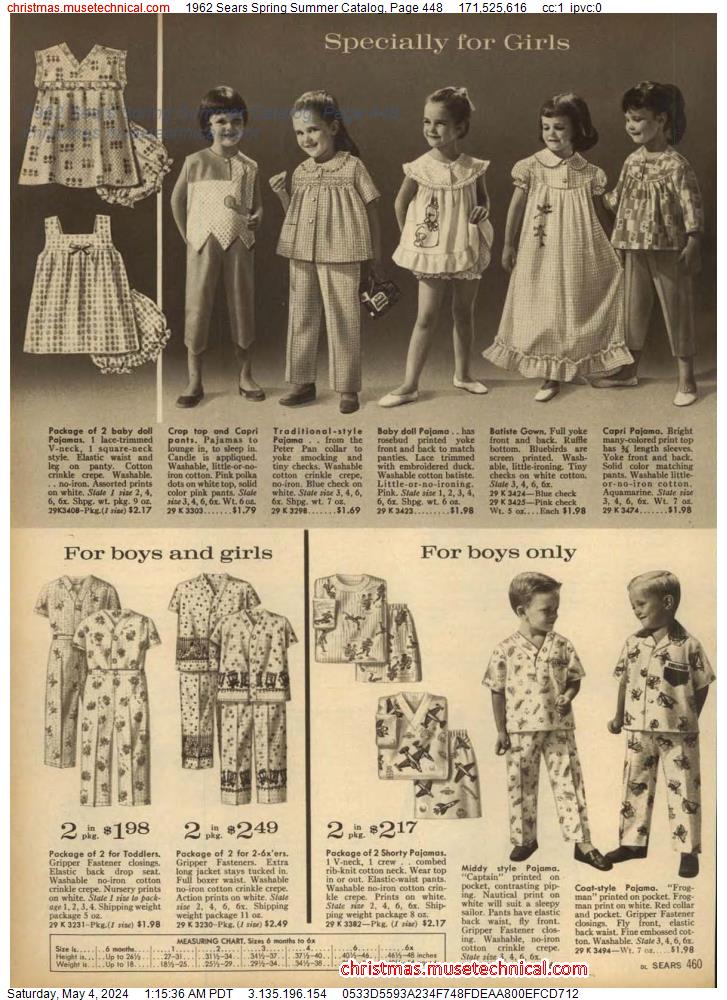 1962 Sears Spring Summer Catalog, Page 448