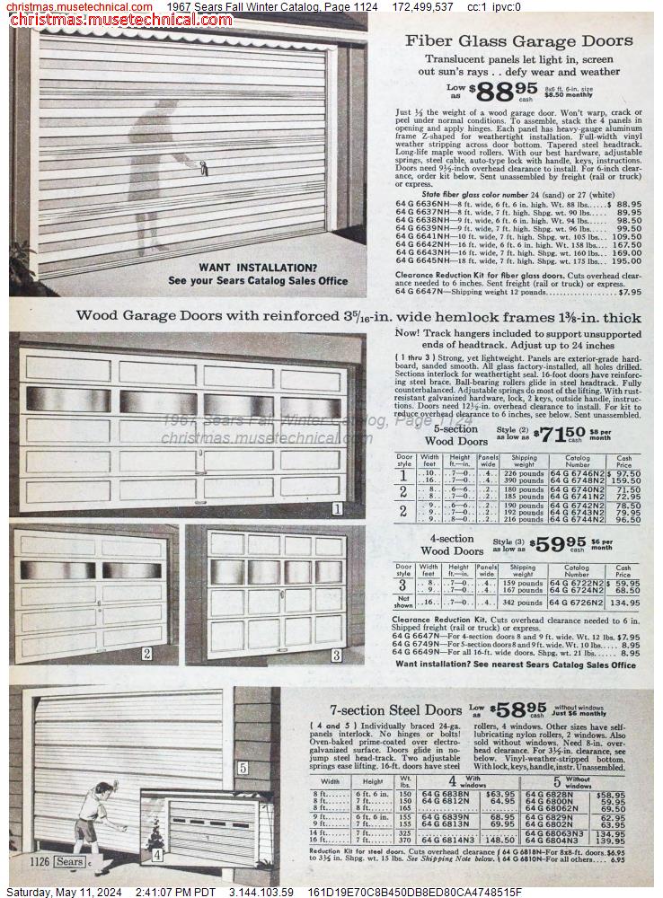 1967 Sears Fall Winter Catalog, Page 1124