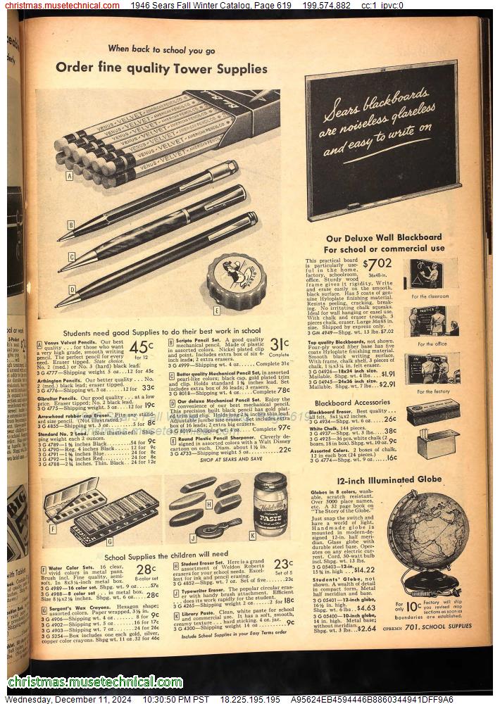 1946 Sears Fall Winter Catalog, Page 619