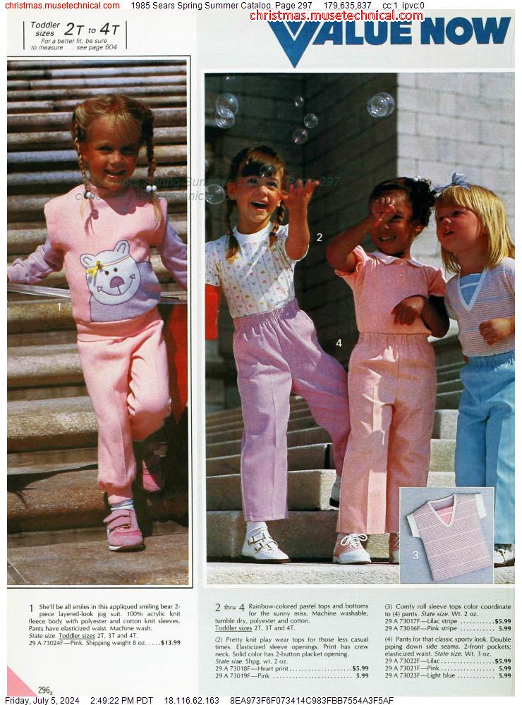 1985 Sears Spring Summer Catalog, Page 297