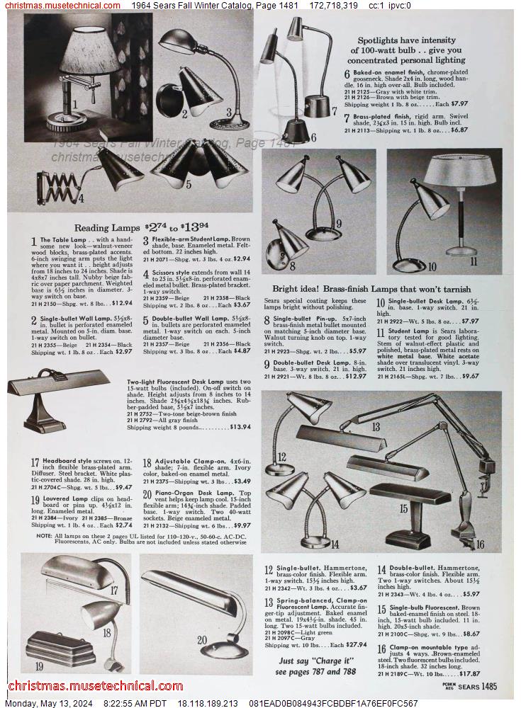 1964 Sears Fall Winter Catalog, Page 1481