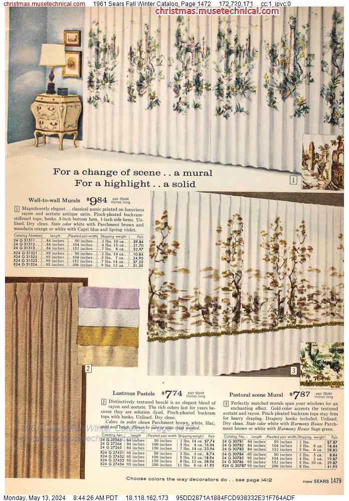 1961 Sears Fall Winter Catalog, Page 1472