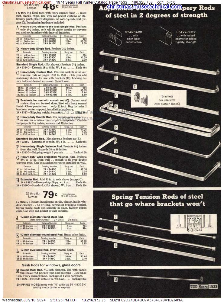 1974 Sears Fall Winter Catalog, Page 1533