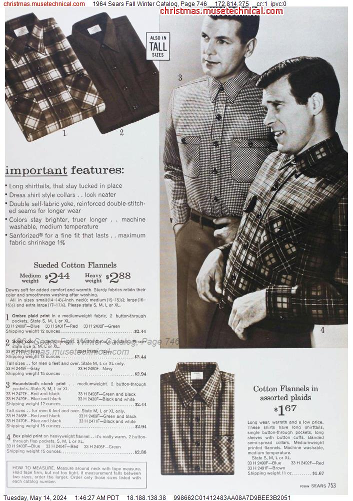 1964 Sears Fall Winter Catalog, Page 746