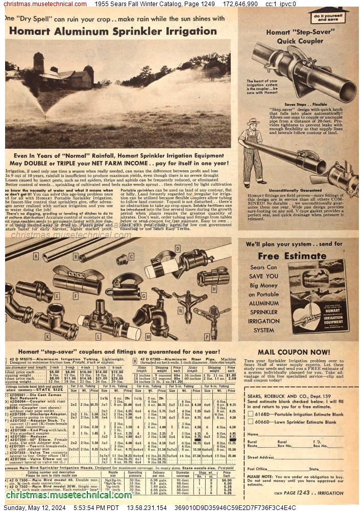 1955 Sears Fall Winter Catalog, Page 1249