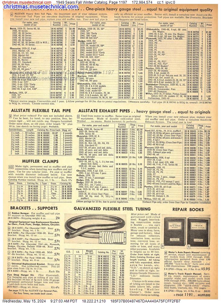 1949 Sears Fall Winter Catalog, Page 1197