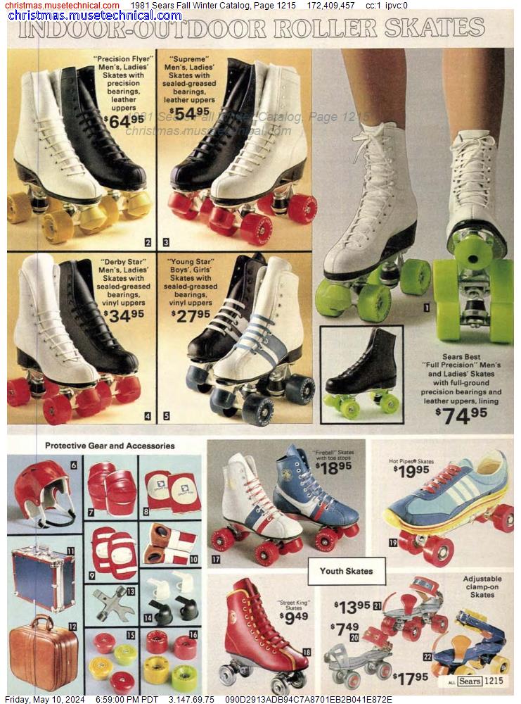 1981 Sears Fall Winter Catalog, Page 1215