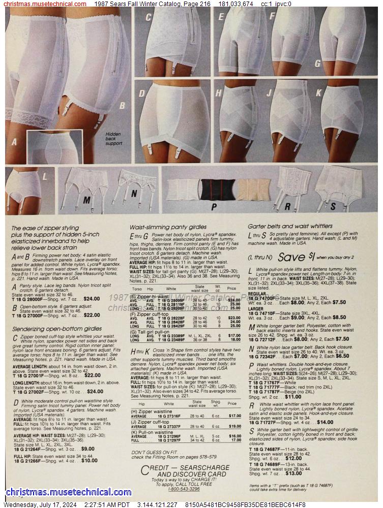 1987 Sears Fall Winter Catalog, Page 216
