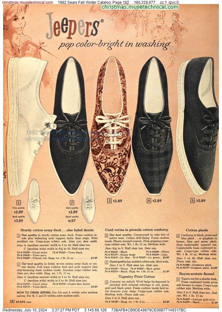 1962 Sears Fall Winter Catalog, Page 182