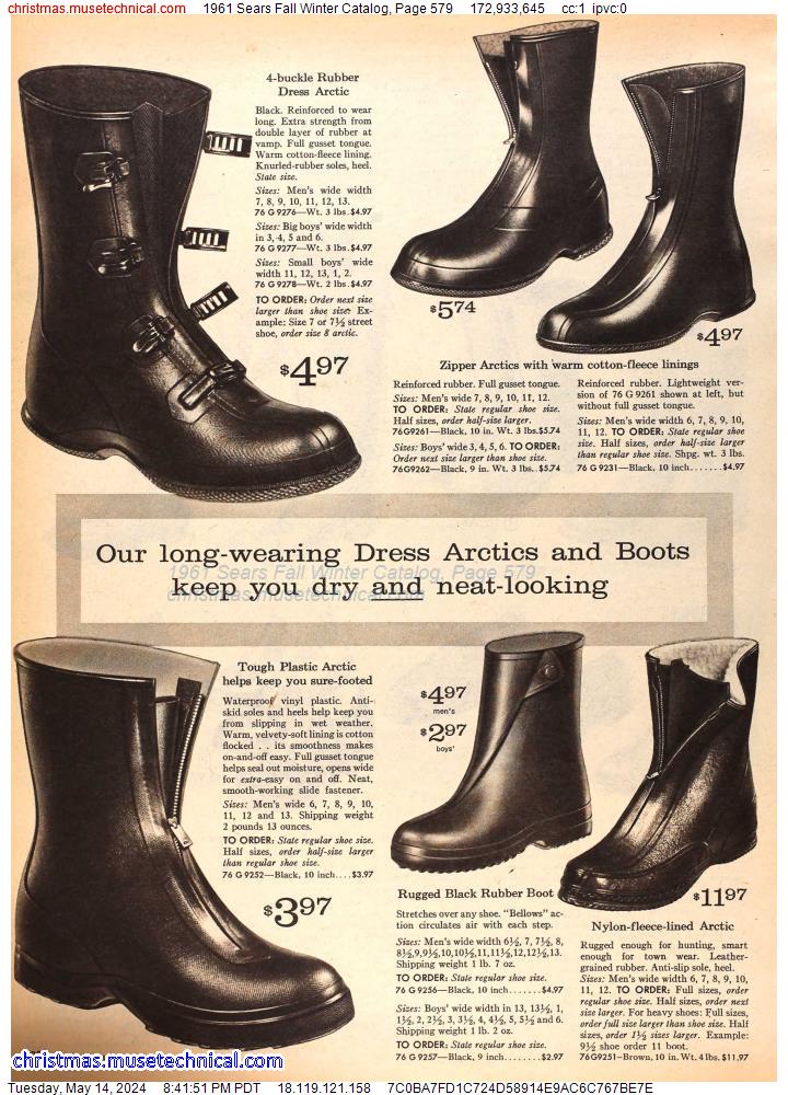1961 Sears Fall Winter Catalog, Page 579