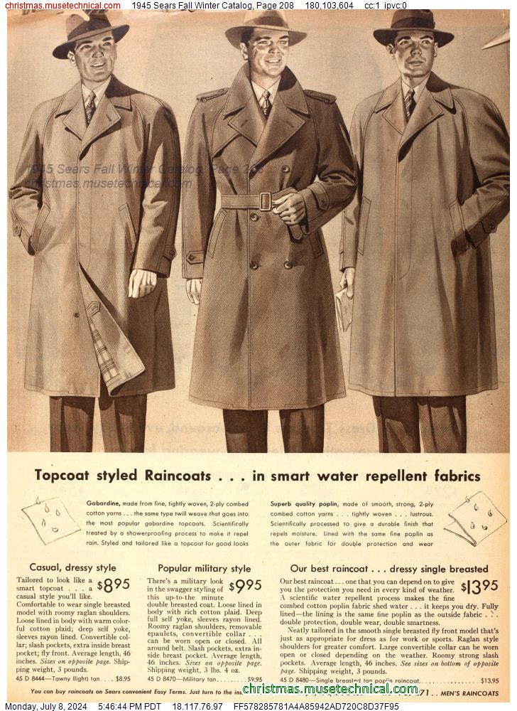 1945 Sears Fall Winter Catalog, Page 208