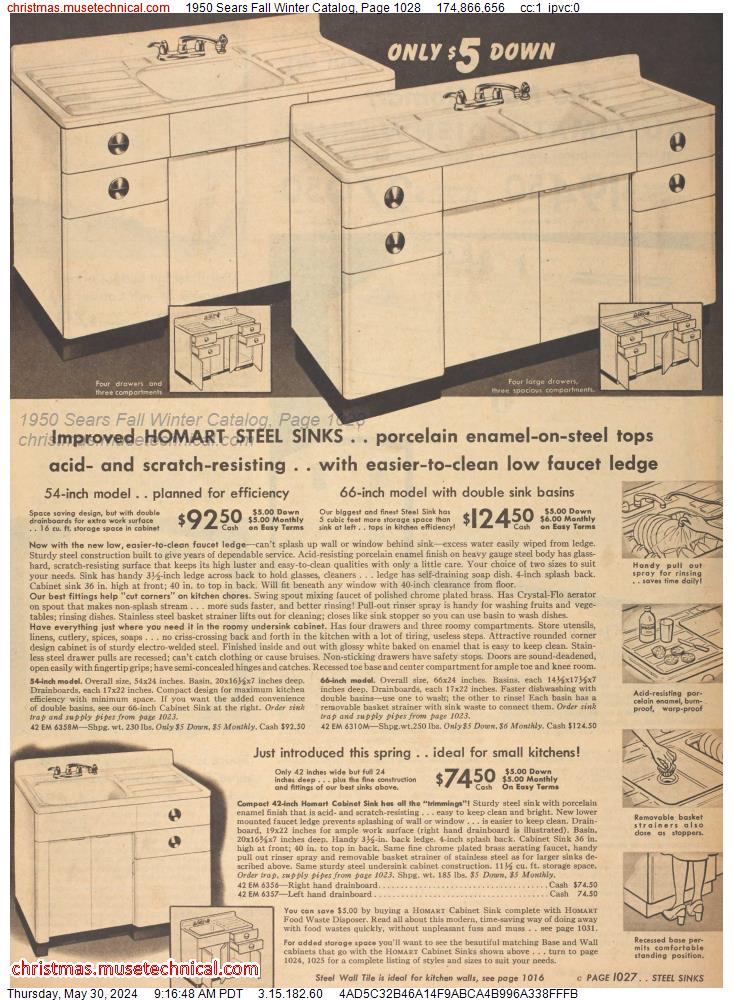 1950 Sears Fall Winter Catalog, Page 1028