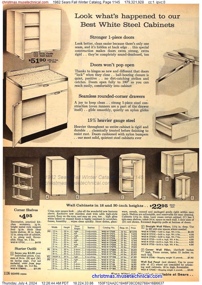 1962 Sears Fall Winter Catalog, Page 1145